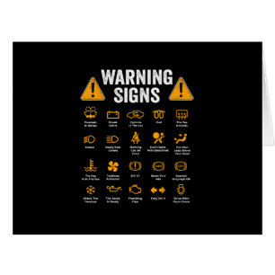 Funny Driving Warning Signs 101 Auto Mechanic Gift Cards