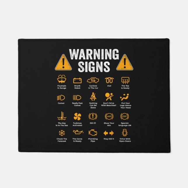 Funny Driving Warning Signs 101 Auto Mechanic Gift Doormat (Front)