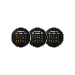 Funny Driving Warning Signs 101 Auto Mechanic Gift Golf Ball Marker