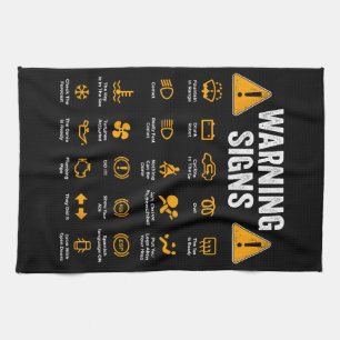 Funny Driving Warning Signs 101 Auto Mechanic Gift Kitchen Towel