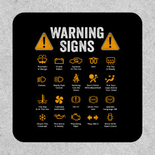 Funny Driving Warning Signs 101 Auto Mechanic Gift Patch