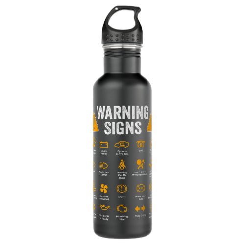 Funny Driving Warning Signs 101 Auto Mechanic Gift Stainless Steel Water Bottle