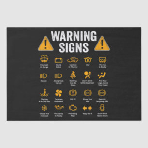 Funny Driving Warning Signs 101 Auto Mechanic Gift Tissue Paper