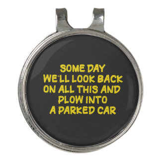 Funny Driving While Nostalgic Cautionary Quote Golf Hat Clip