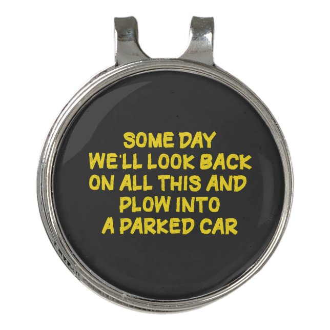 Funny Driving While Nostalgic Cautionary Quote Golf Hat Clip (Front)