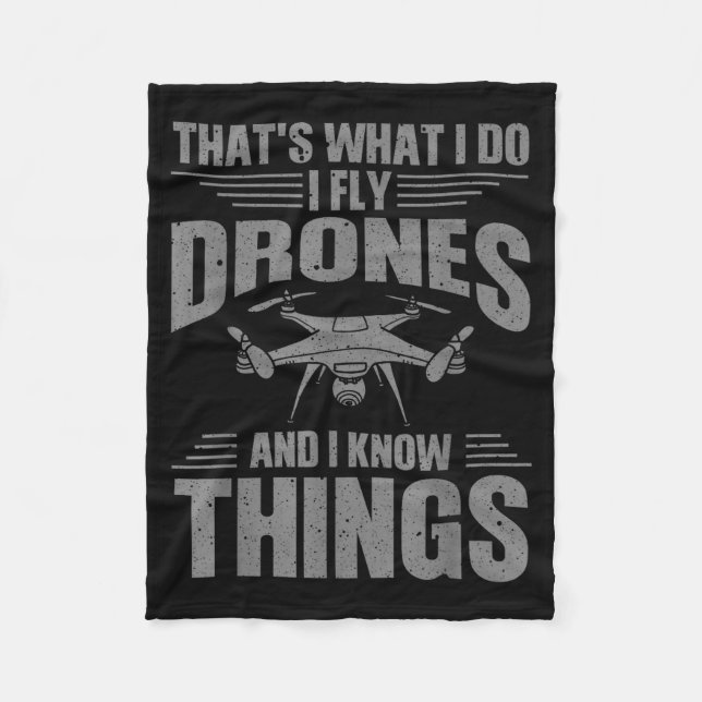 Funny Drone Art For Men Women Boys Drone Racing Dr Fleece Blanket (Front)