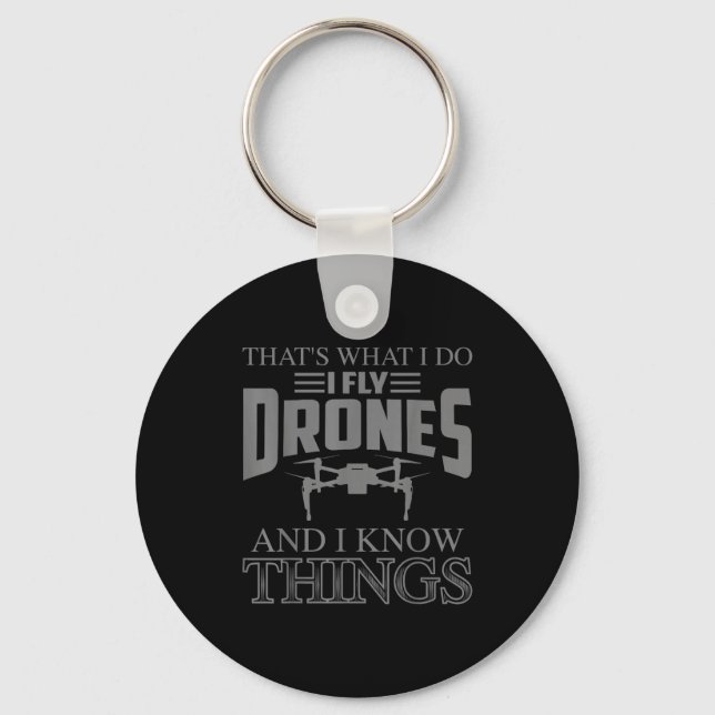 Funny Drone Art For Men Women Boys Drone Racing Dr Keychain (Front)