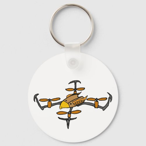 Funny Drone Flying Eagle Art Keychain