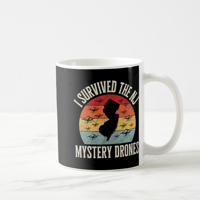 Funny Drone Lover I Survived The New Jersey Myster Coffee Mug (Right)