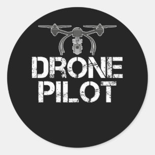 Funny Drone Pilot for Drone Flying Classic Round Sticker