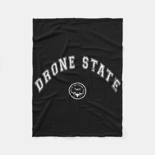 Funny Drone State Flying Secret Drone New Jersey W Fleece Blanket (Front)