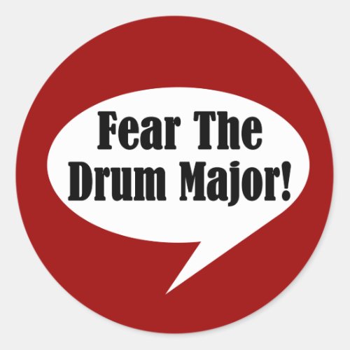 Funny Drum Major Classic Round Sticker