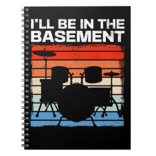 Funny Drum Set Retro Drummer Notebook