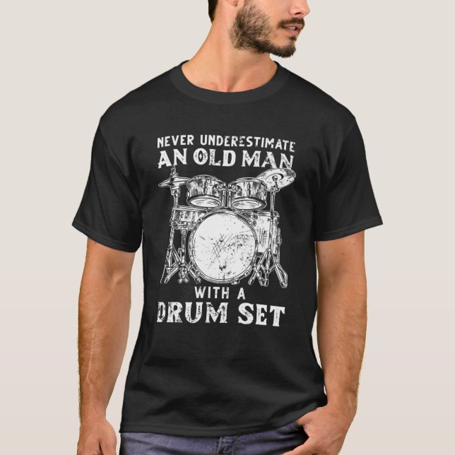 Funny Drummer Art For Men Women Drum Player Drummi T-Shirt (Front)