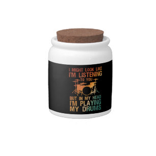 Funny Drummer Art For Men Women Drum Player Percus Candy Jar