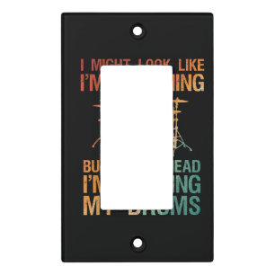 Funny Drummer Art For Men Women Drum Player Percus Light Switch Cover