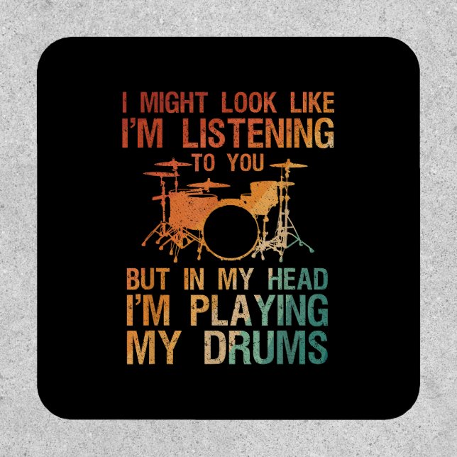 Funny Drummer Art For Men Women Drum Player Percus Patch (Front)