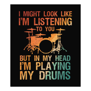 Funny Drummer Art For Men Women Drum Player Percus Photo Print
