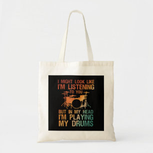 Funny Drummer Art For Men Women Drum Player Percus Tote Bag