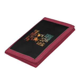 Funny Drummer Art For Men Women Drum Player Percus Trifold Wallet