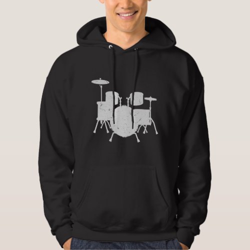 Funny Drummer Art For Men Women Drum Set Drumming  Hoodie