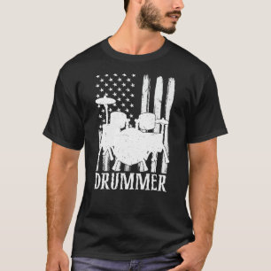 Funny Drummer Art For Men Women Drum Set Drumming  T-Shirt
