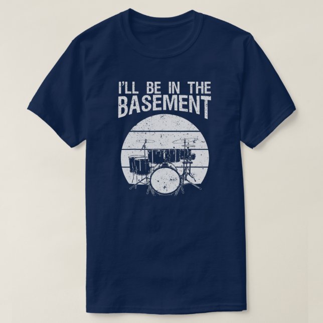 Funny Drummer Art For Men Women Drum Set Drumming T-Shirt (Design Front)