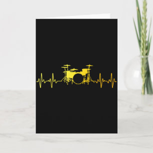 Funny Drummer Art For Men Women Kids Drumming Love Card