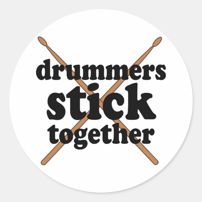 Funny Drummer Classic Round Sticker (Front)