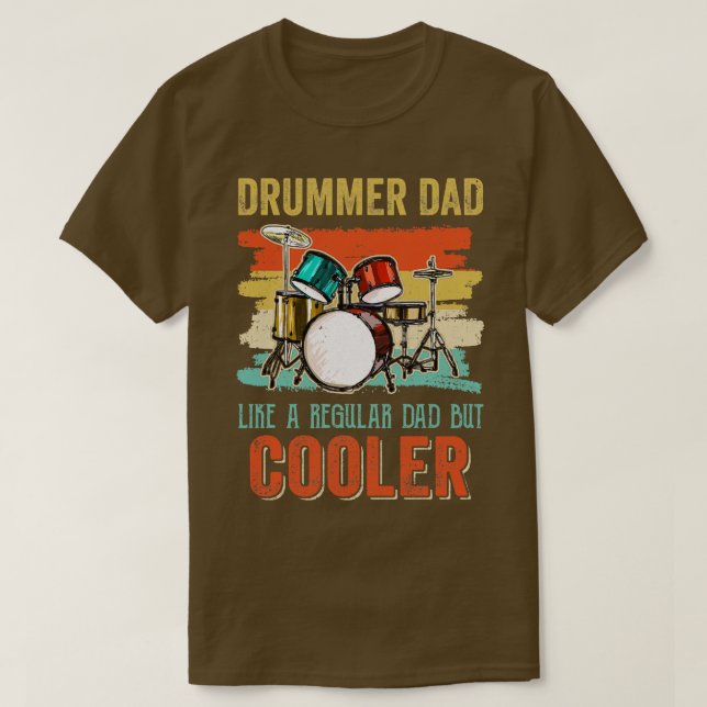 Funny Drummer Dad Art For Men Drumming Daddy Drum  T-Shirt (Design Front)