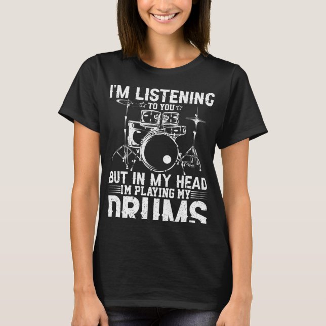 Funny Drummer Drum Player Percussion Lover T-Shirt (Front)
