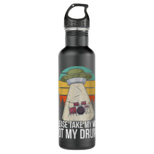 Funny Drummer Drumming Drum Kit Percussion I Wife  Stainless Steel Water Bottle