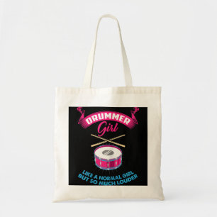 Funny Drummer Girl Music Marching Band Drumming Pe Tote Bag