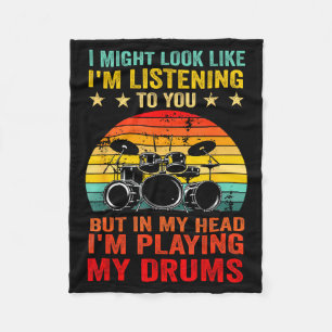 Funny Drummer Men Women Drumline Drumming Musical  Fleece Blanket