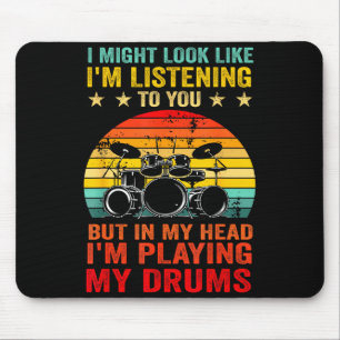 Funny Drummer Men Women Drumline Drumming Musical  Mouse Pad