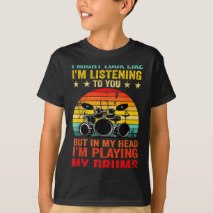 Funny Drummer Men Women Drumline Drumming Musical  T-Shirt