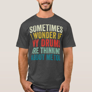 Funny Drummer Paradiddle Retro Drumming Drum Set T-Shirt