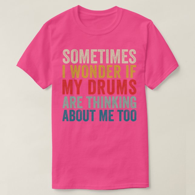 Funny Drummer Paradiddle Retro Drumming Drum Set T-Shirt (Design Front)