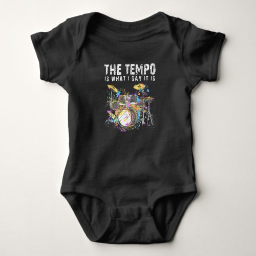 Funny Drummer Quote Drumset Rock Band Musician Baby Bodysuit