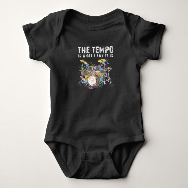 Funny Drummer Quote Drumset Rock Band Musician Baby Bodysuit (Front)