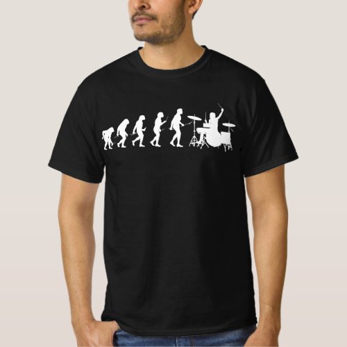 Funny Drummer Retro Vintage Evolution of Man T_Shirt