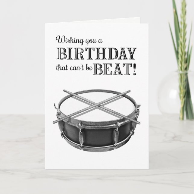 Funny Drummer Rockstar Snare Drum Rocker Birthday  Card (Front)