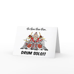 Funny Drummer Santa Christmas Rock & Roll Drum Holiday Card