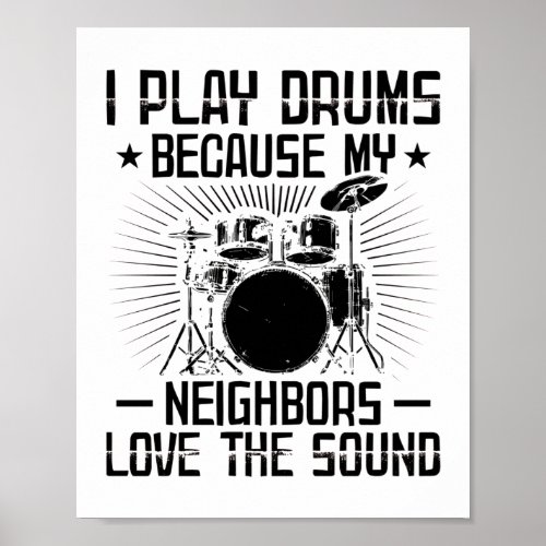 Funny Drummer Sayings  Musician Gifts Poster