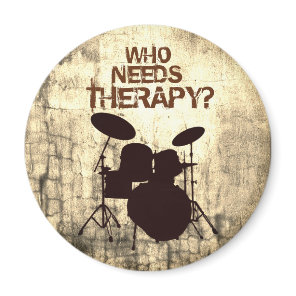 Funny Drummer Therapy Drum Kit Percussion Drumming Magnet