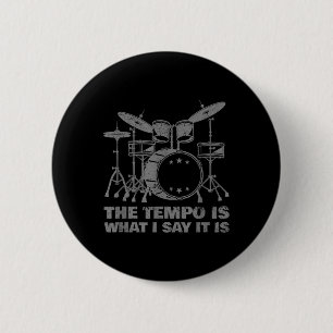 Funny Drumming Art For Men Women Drumline Drum Set Button