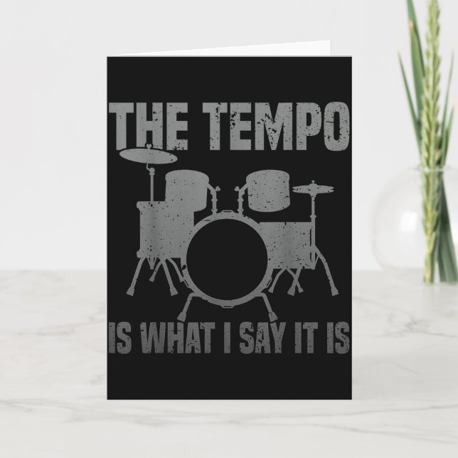 Funny Drumming Art For Men Women Drumline Drum Set Card (Front)