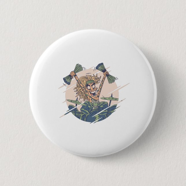 Funny Drums Design For Drummers Button (Front)