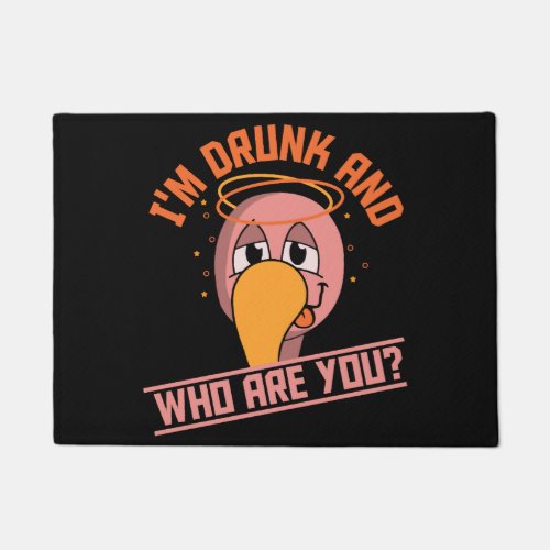Funny Drunk Animal Flamingo Beer Doormat