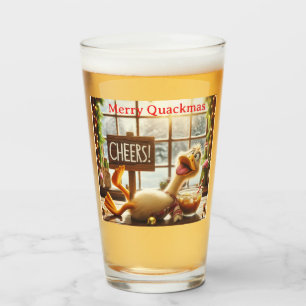 Funny Drunk Duck Glass
